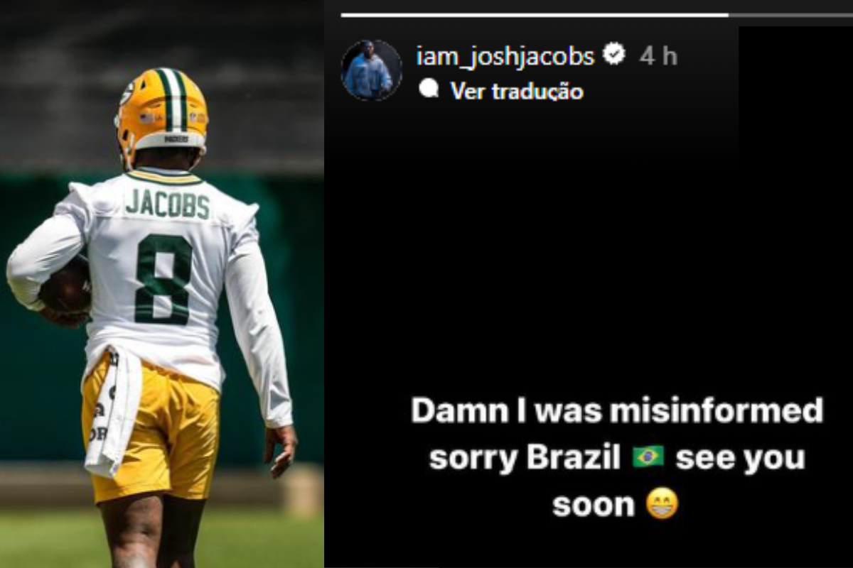 Em participação de um podcast americano, o RB Josh Jacobs fez comentários polêmicos sobre a vinda do time ao Brasil.